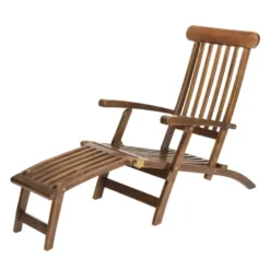 Maeva - chaise longue de jardin en bois teck huilé