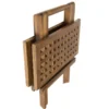 Maeva - table pique nique de jardin carrée 50x50cm bois teck huilé