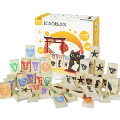 Mahjong jeu en bois 49 pcs