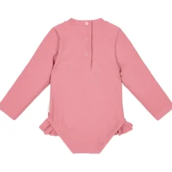 Maillot de bain manches longues 1 pièce à volants dreamy pink (3-4 ans)