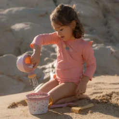 Maillot de bain manches longues 1 pièce à volants dreamy pink (3-4 ans)