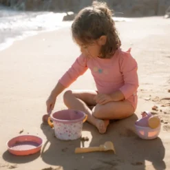 Maillot de bain manches longues 1 pièce à volants dreamy pink (3-4 ans)