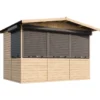 Maison de jardin en bois, étal de marché en bois 263 x 336 cm 6 m² - beige