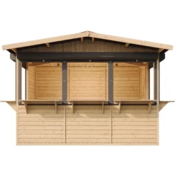 Maison de jardin en bois, étal de marché en bois 263 x 336 cm 6 m² - beige