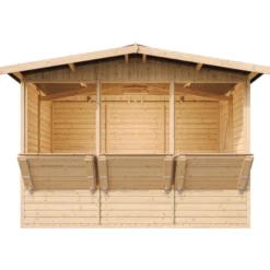 Maison de jardin en bois, étal de marché en bois h232x336x263 cm 6m2 - beige
