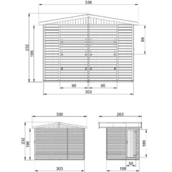 Maison de jardin en bois, étal de marché en bois h232x336x263 cm 6m2 - beige
