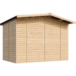 Maison de jardin en bois, étal de marché en bois h232x336x263 cm 6m2 - beige