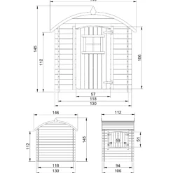 Maison en bois pour enfants avec plancher 112x146xh145cm 1.1m2