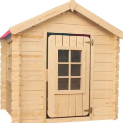 Maison en bois pour enfants -toit rouge- 0.9 m2