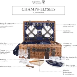 Malle picnic champs-elysées bleu 4p