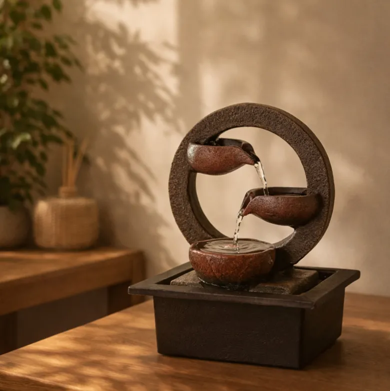 Ma parenthèse parfumée : fontaine zen et diffusion d'huiles essentielles