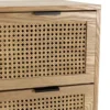 Marceau - commode en bois 3 tiroirs cannage naturel pieds métal noir