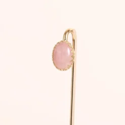 Marque-page doré – quartz rose naturel