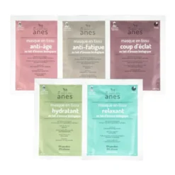 Masque hydratant en tissu au lait d'ânesse bio