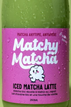 Matcha latte, pack de 6 bouteilles de 250 ml, vegan, fabriqué en france