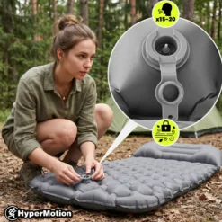 Matelas gonflable campmat hypermotion ultraléger 1 place avec oreiller