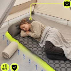 Matelas gonflable campmat hypermotion ultraléger 1 place avec oreiller