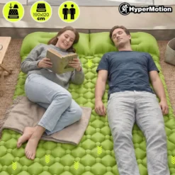 Matelas gonflable 2 places campmat 2 hypermotion ultraléger avec oreillers