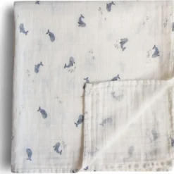 Maxi lange en coton bio baleine (120 x 120 cm)
