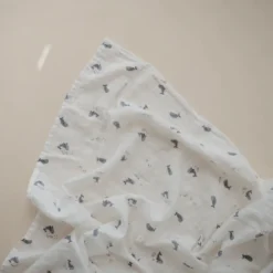 Maxi lange en coton bio baleine (120 x 120 cm)