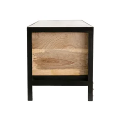 Meuble de rangement en bois manguier massif et métal 3 tiroirs l100 cm atelier