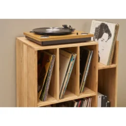 Meuble de rangement vinyles en bois massif l65 cm virgile