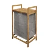 Meuble à linge 1 panier amovible bambou