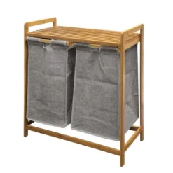 Meuble à linge 2 paniers amovibles bambo