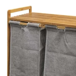 Meuble à linge 2 paniers amovibles bambo