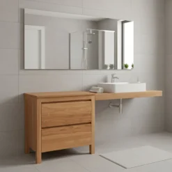 Meuble sdb en teck massif 80 cm varedo