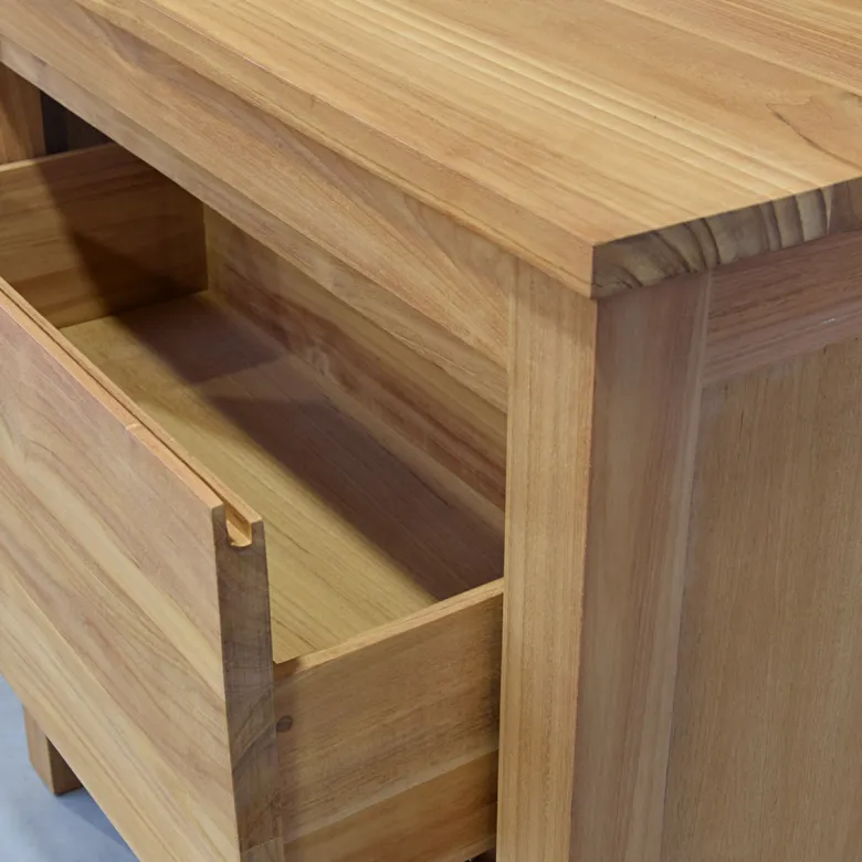 Meuble sdb en teck massif 80 cm varedo