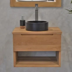 Meuble sdb teck massif 60 cm khartane