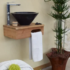 Meuble sdb teck pour lave-mains lazzeri