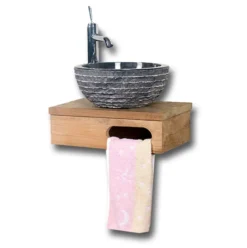 Meuble sdb teck pour lave-mains lazzeri