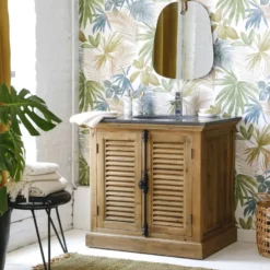 Meuble sous vasque en bois recyclé jude