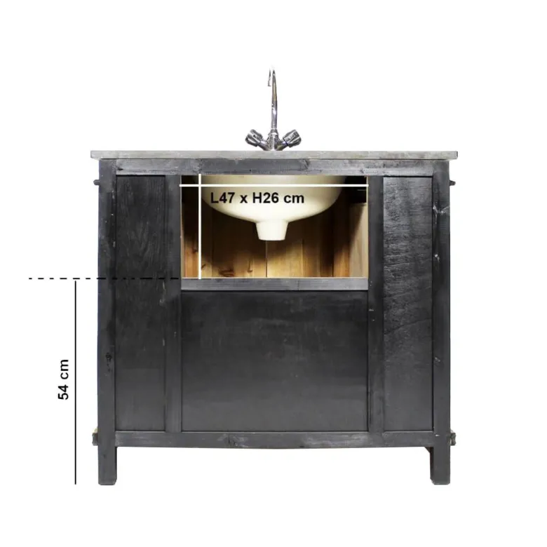 Meuble sous vasque en bois recyclé