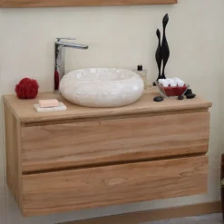 Meuble suspendu teck massif 90cm kharart