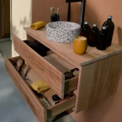 Meuble suspendu teck massif 90cm kharart