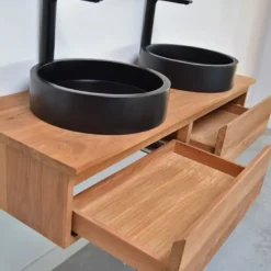 Meuble suspendu teck massif 120cm khaléï