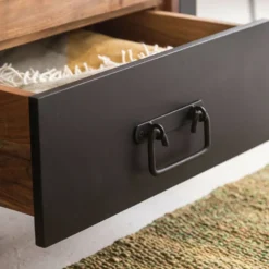 Meuble tv en bois d'acacia 112 cm havana