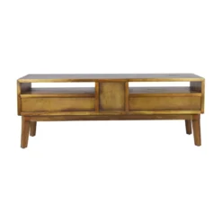 Meuble tv 4 tiroirs bronze bois marron -
