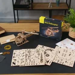 Mini hélicoptère puzzle 3d bois