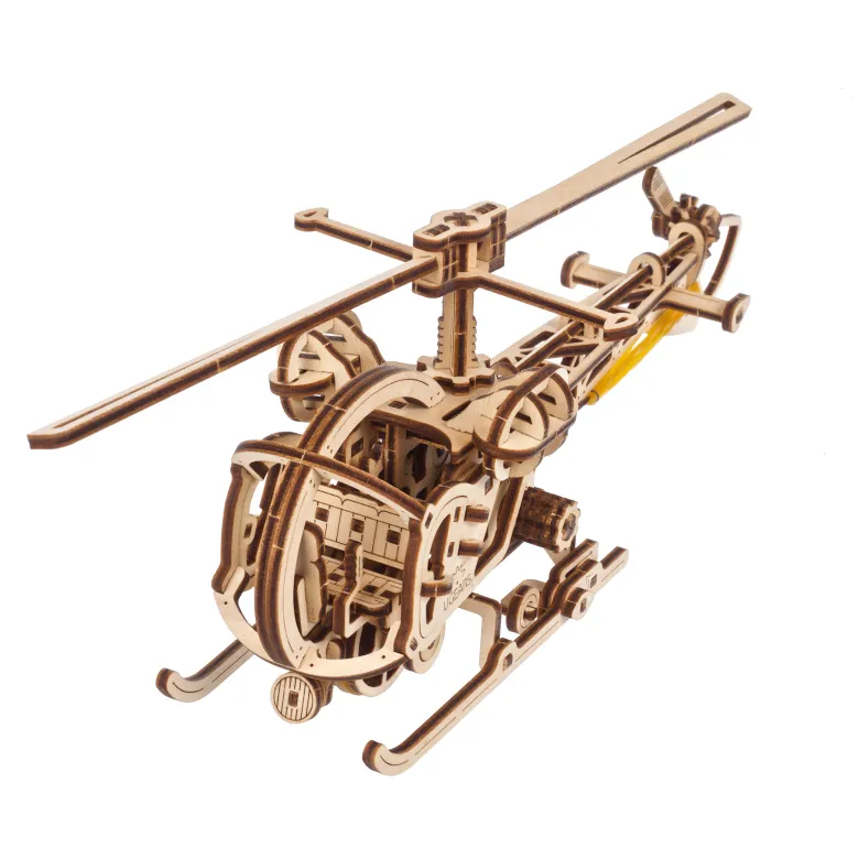 Mini hélicoptère puzzle 3d bois