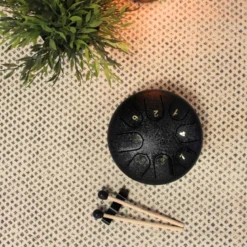 Mini tongue drum noir diamètre 15 cm