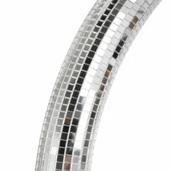 Miroir disco forme organique arrondie avec facettes coloris argent
