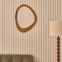 Miroir organique en teck massif 75 cm