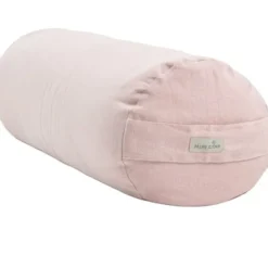 Mitonn de yoga et coussin de méditation 100% lin en rose poudré