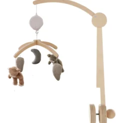 Mobile musical avec bras en bois orso et fluffy