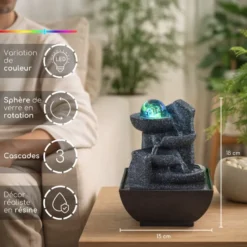 Mon espace détente : diffusion douce et fontaine zen