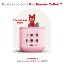 Mon premier coffret toniebox 2 - boite à histoires - rose fleur